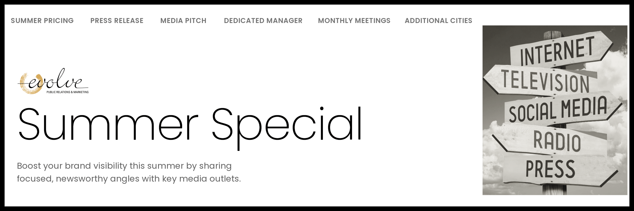 Evolve PR and Marketing Summer Special