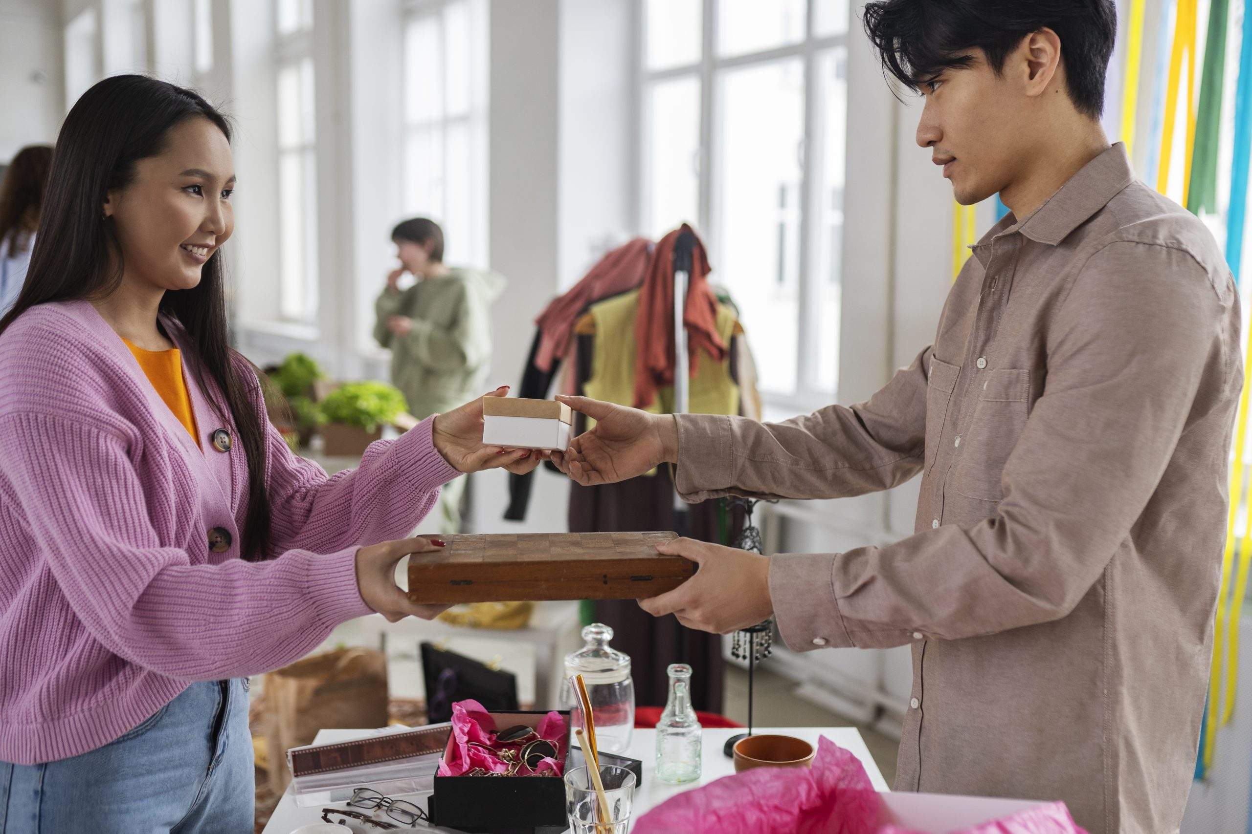Local creators collaborating at a community barter event