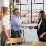Local business owners collaborating at a community event